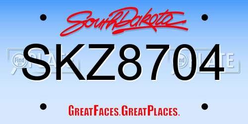 SKZ8704 South Dakota License Plate