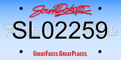 SL02259 South Dakota License Plate