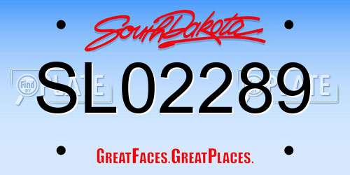 SL02289 South Dakota License Plate