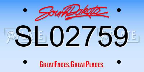 SL02759 South Dakota License Plate