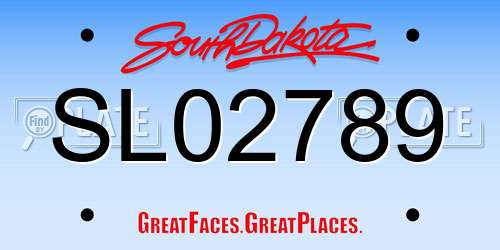 SL02789 South Dakota License Plate