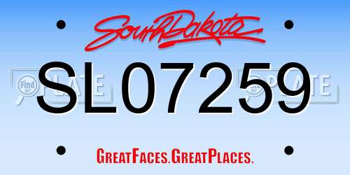 SL07259 South Dakota License Plate