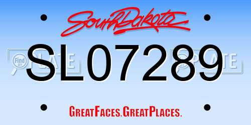 SL07289 South Dakota License Plate