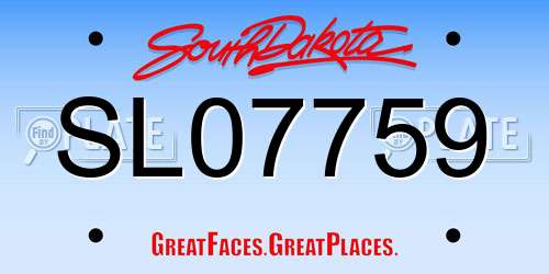 SL07759 South Dakota License Plate