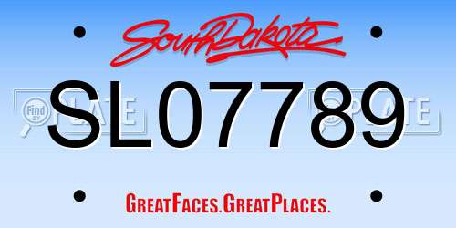 SL07789 South Dakota License Plate