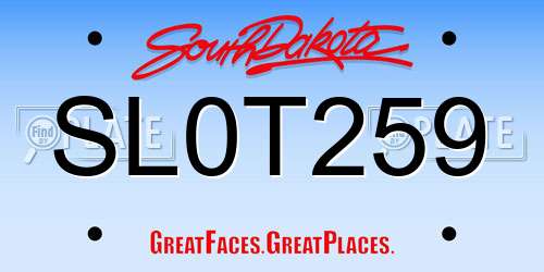 SL0T259 South Dakota License Plate