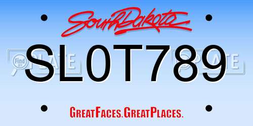 SL0T789 South Dakota License Plate