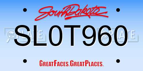 SL0T960 South Dakota License Plate