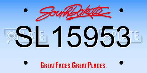 SL15953 South Dakota License Plate