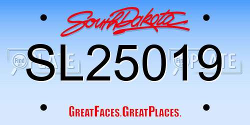 SL25019 South Dakota License Plate