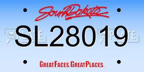 SL28019 South Dakota License Plate