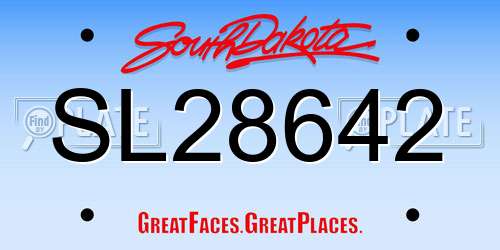 SL28642 South Dakota License Plate
