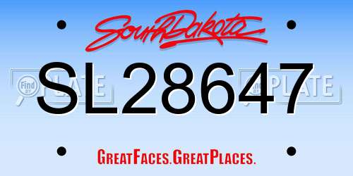 SL28647 South Dakota License Plate