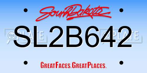 SL2B642 South Dakota License Plate