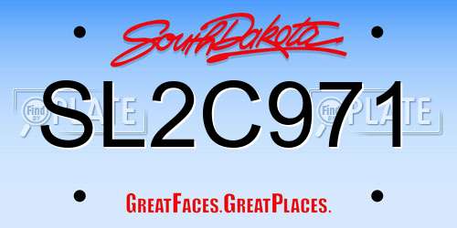 SL2C971 South Dakota License Plate