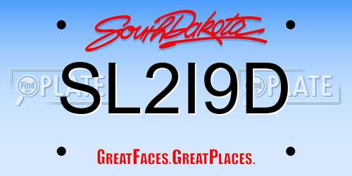 SL2I9D South Dakota License Plate