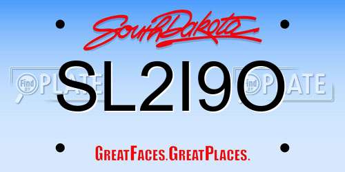 SL2I9O South Dakota License Plate