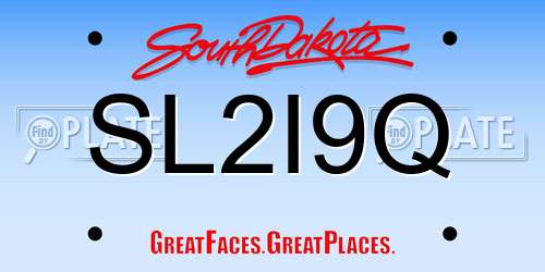 SL2I9Q South Dakota License Plate