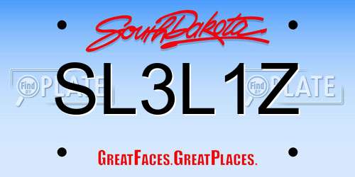 SL3L1Z South Dakota License Plate