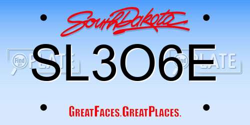 SL3O6E South Dakota License Plate