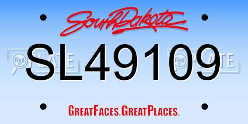 SL49109 South Dakota License Plate