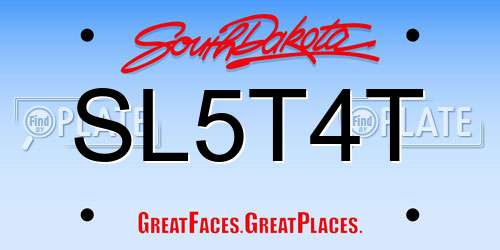SL5T4T South Dakota License Plate