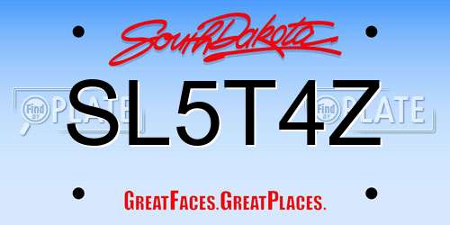 SL5T4Z South Dakota License Plate