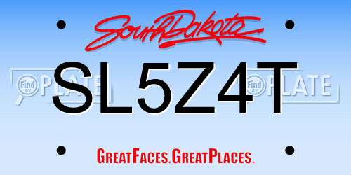 SL5Z4T South Dakota License Plate