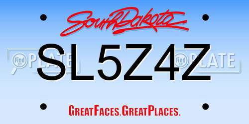 SL5Z4Z South Dakota License Plate