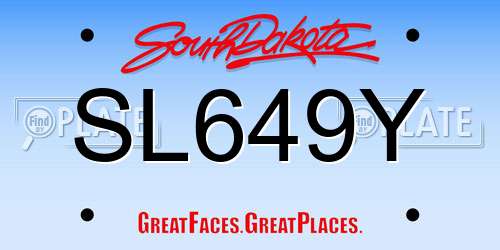 SL649Y South Dakota License Plate