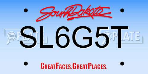 SL6G5T South Dakota License Plate