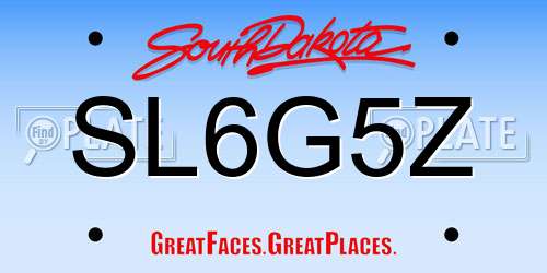 SL6G5Z South Dakota License Plate
