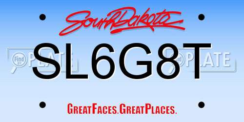 SL6G8T South Dakota License Plate