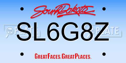 SL6G8Z South Dakota License Plate