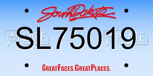 SL75019 South Dakota License Plate
