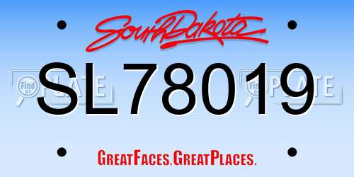 SL78019 South Dakota License Plate