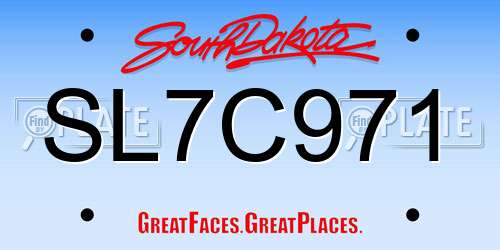 SL7C971 South Dakota License Plate