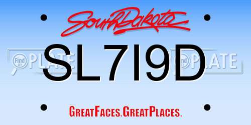 SL7I9D South Dakota License Plate