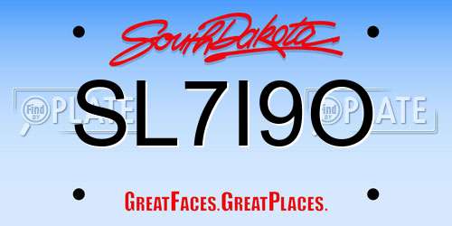 SL7I9O South Dakota License Plate