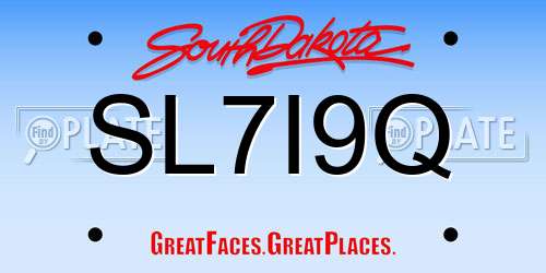 SL7I9Q South Dakota License Plate