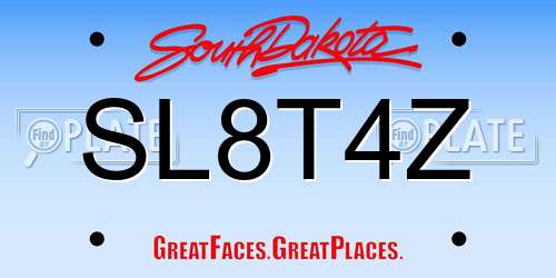 SL8T4Z South Dakota License Plate
