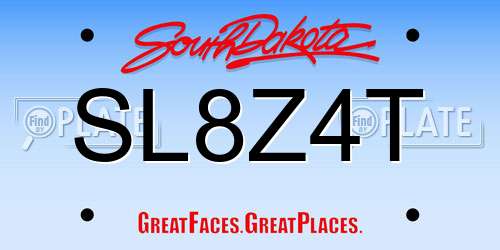 SL8Z4T South Dakota License Plate