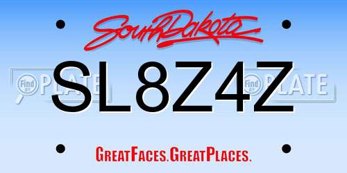 SL8Z4Z South Dakota License Plate