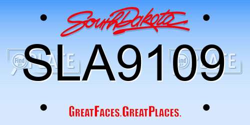 SLA9109 South Dakota License Plate