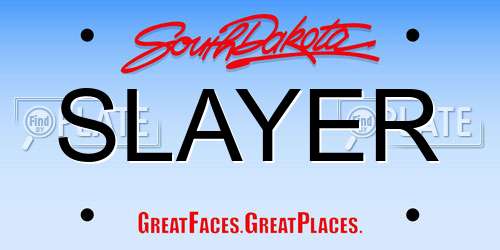 SLAYER South Dakota License Plate