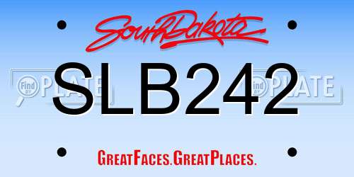 SLB242 South Dakota License Plate
