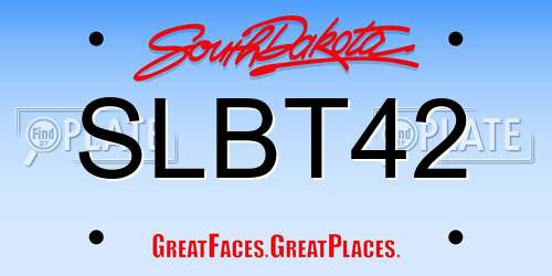 SLBT42 South Dakota License Plate