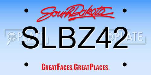 SLBZ42 South Dakota License Plate