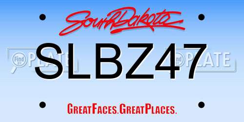 SLBZ47 South Dakota License Plate