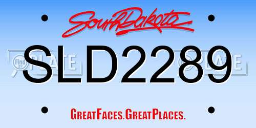 SLD2289 South Dakota License Plate